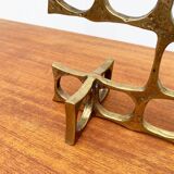 Brutalist metal candlestick from the mid-century by Heinz Goll