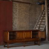 Danish enfilade from the mid-modern century in dark stained oak, 1960s.