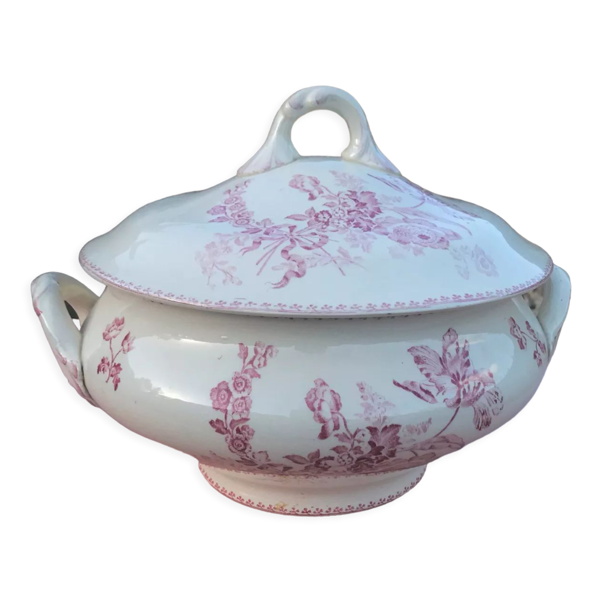 Soupiere iron earth model fontanges sarreguemines