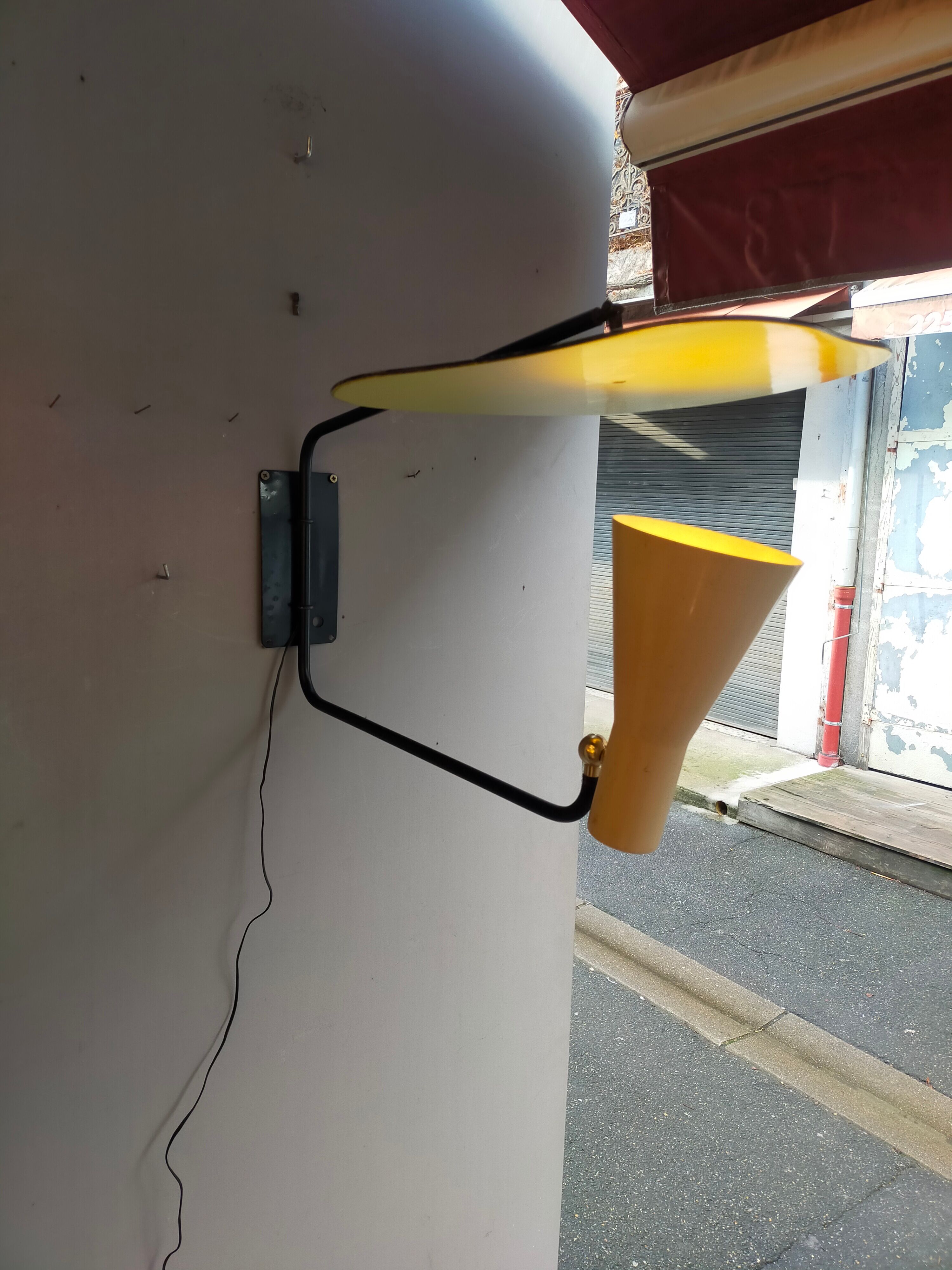 Reflector stem wall lamp from the 50s