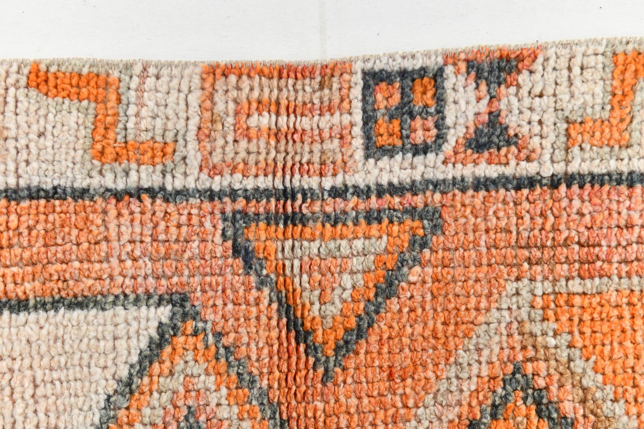 3x11 Salmon & Orange Muted Color Turkish Runner Rug, 92x336 Cm