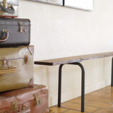 Old wooden and metal bench