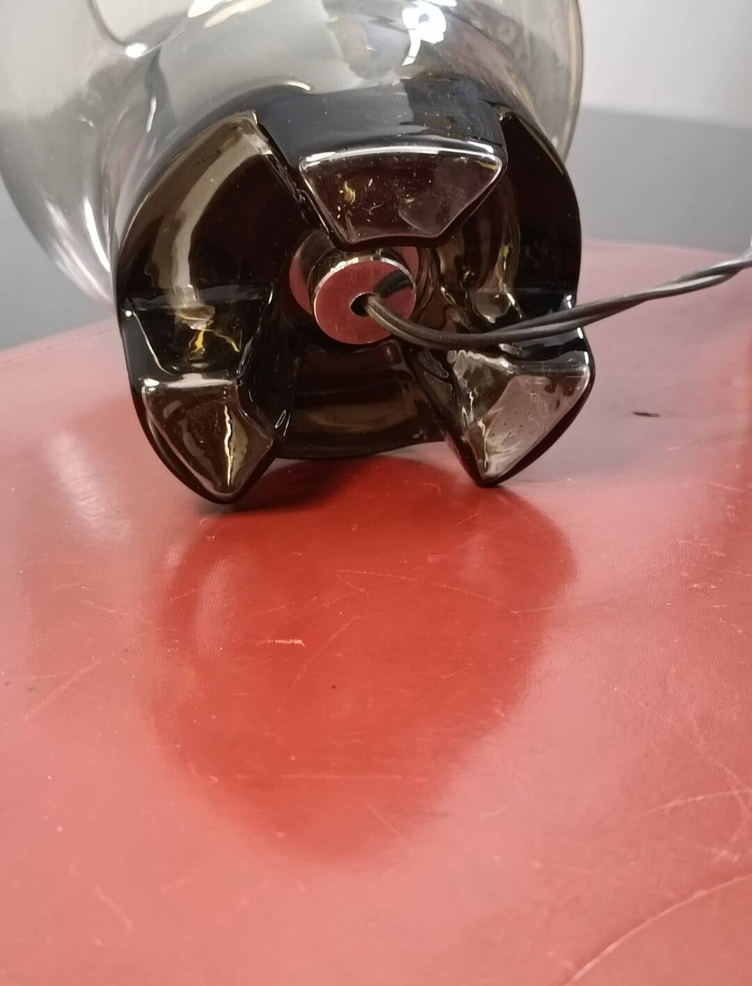 Smoked glass table lamp by Sussmuth Leuchten 1970s