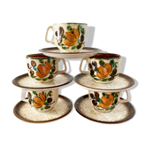 Coffee cups earthenware boch la louvière model corfu 1960