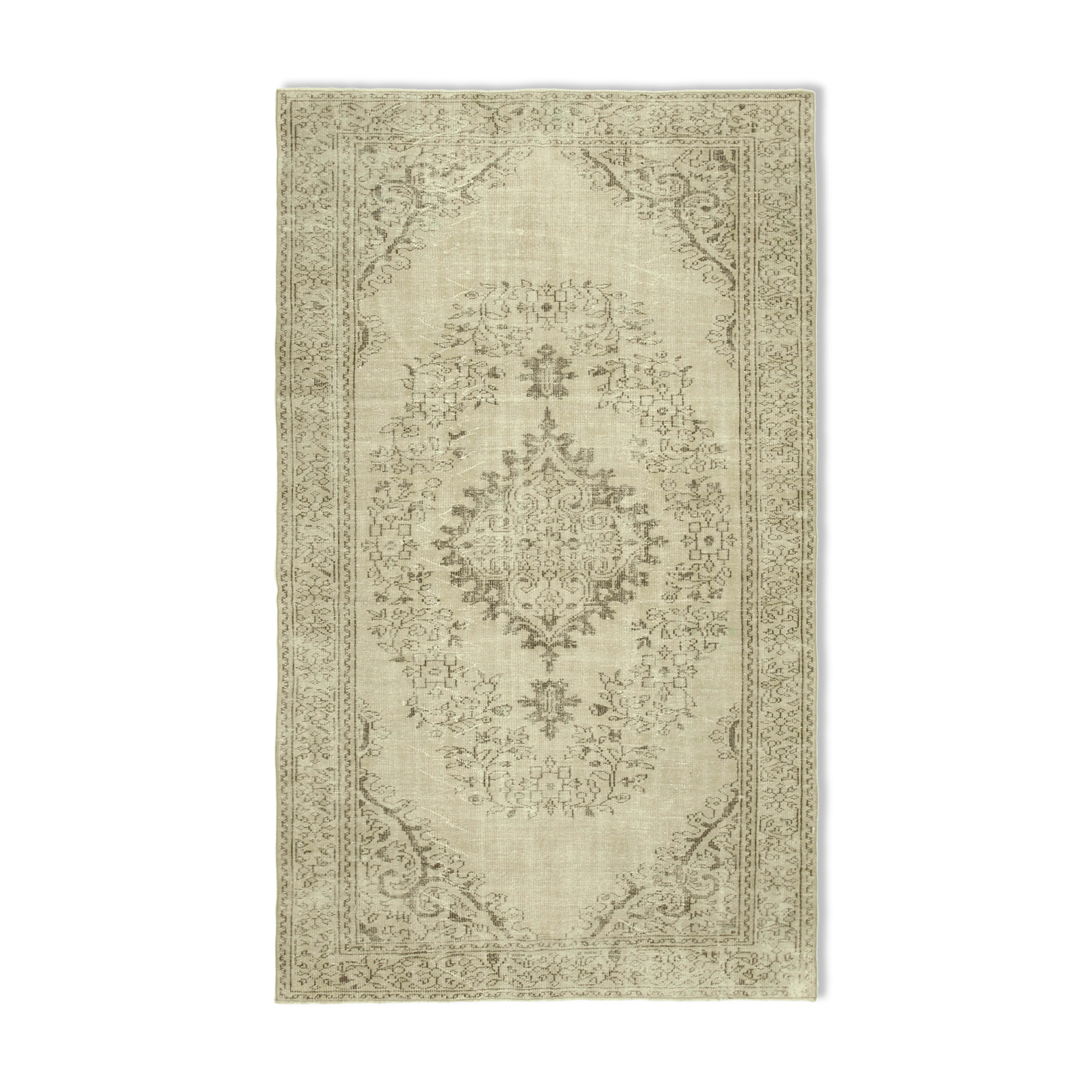 Hand-Knotted Decorative Turkish Beige Rug 193 cm x 310 cm