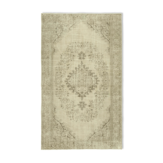 Tapis beige turc noué à la main 193 cm x 310 cm