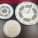 Gien earthenware cheese service 7 pieces including 6 plates + tray