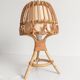 Midcentury Bamboo and Rattan Table Lamp, Attributed to Louis Sognot