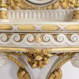 Louis XVI style gilded and lacquered wood console. Circa 1900.