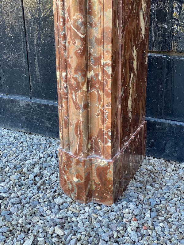 Louis XIV style fireplace in brown marble, 19th century