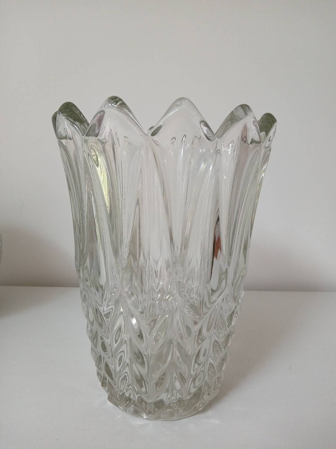 Glass vase, "wheat ears" motif