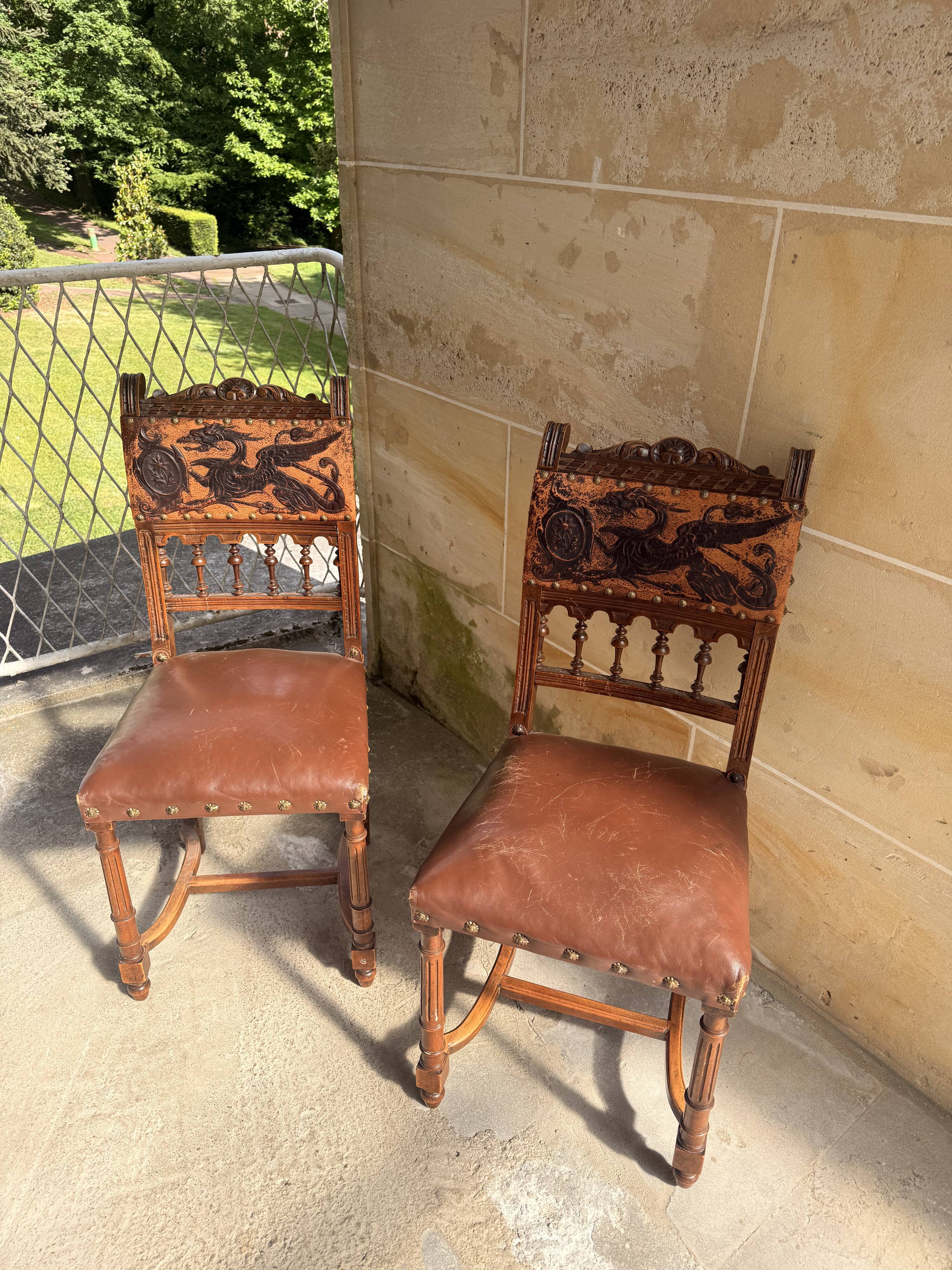 Pair of Neo-Renaissance chairs, France circa 1880
