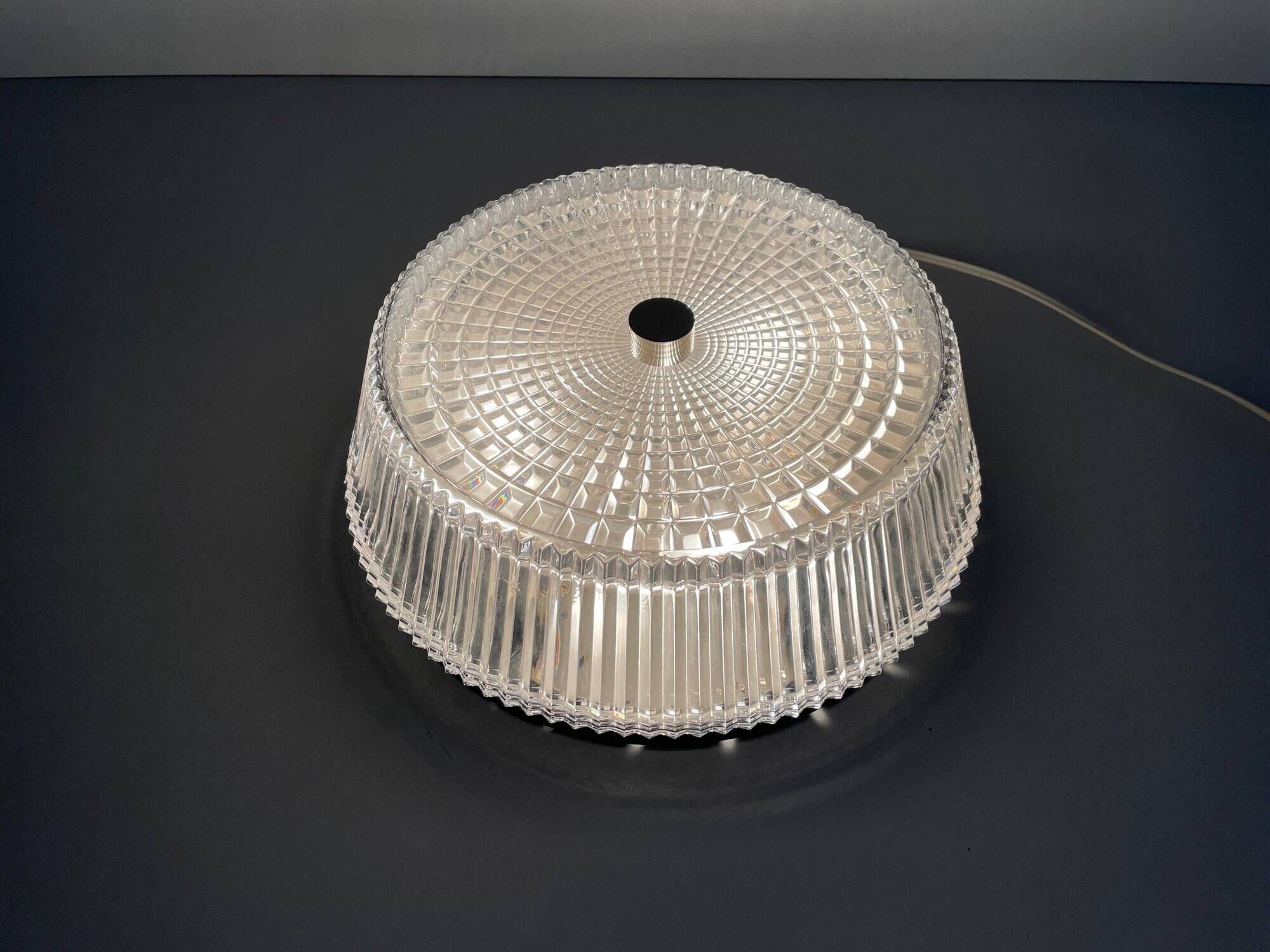 Flush mount crystal glass ceiling light from the mid-century, 1960s, Germany