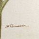 Lithographie gravure botanique encadrée signée JW Boussac - le bleuet