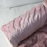 Cinna, pair of armchairs foam and velvet ras pink pale, France, circa 1970