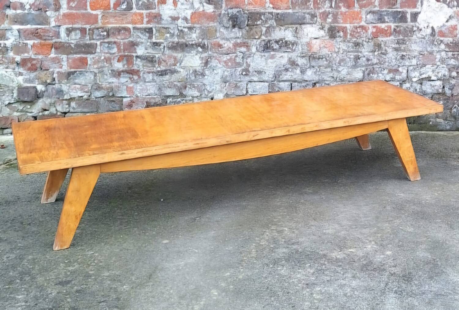Very large vintage coffee table, old living room furniture