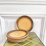 6 stoneware dessert plates 1970
