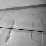 Glass and plexiglass coffee table 1970