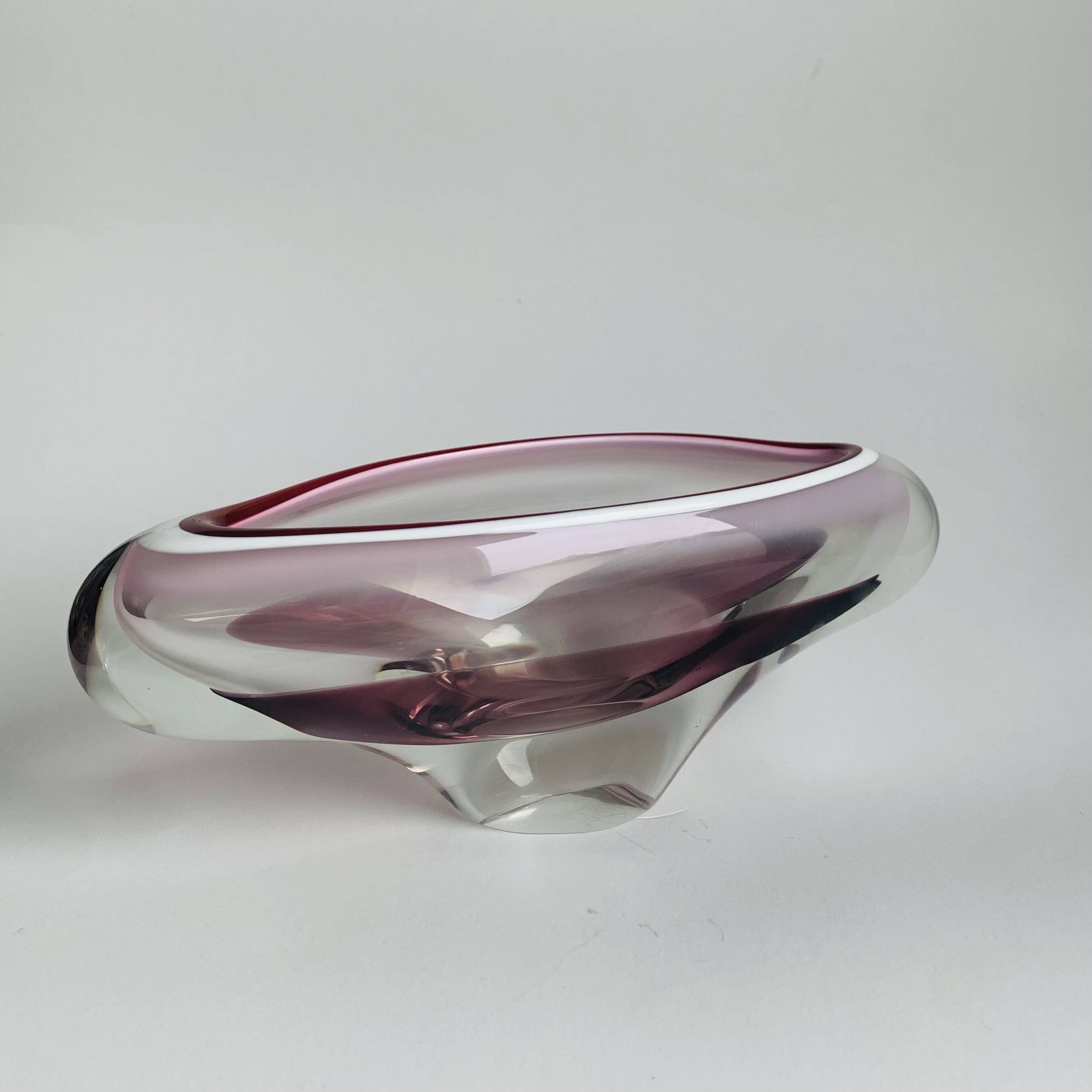 Glass  bowl Chribska Sklarna, Czechoslovakia, 1960s