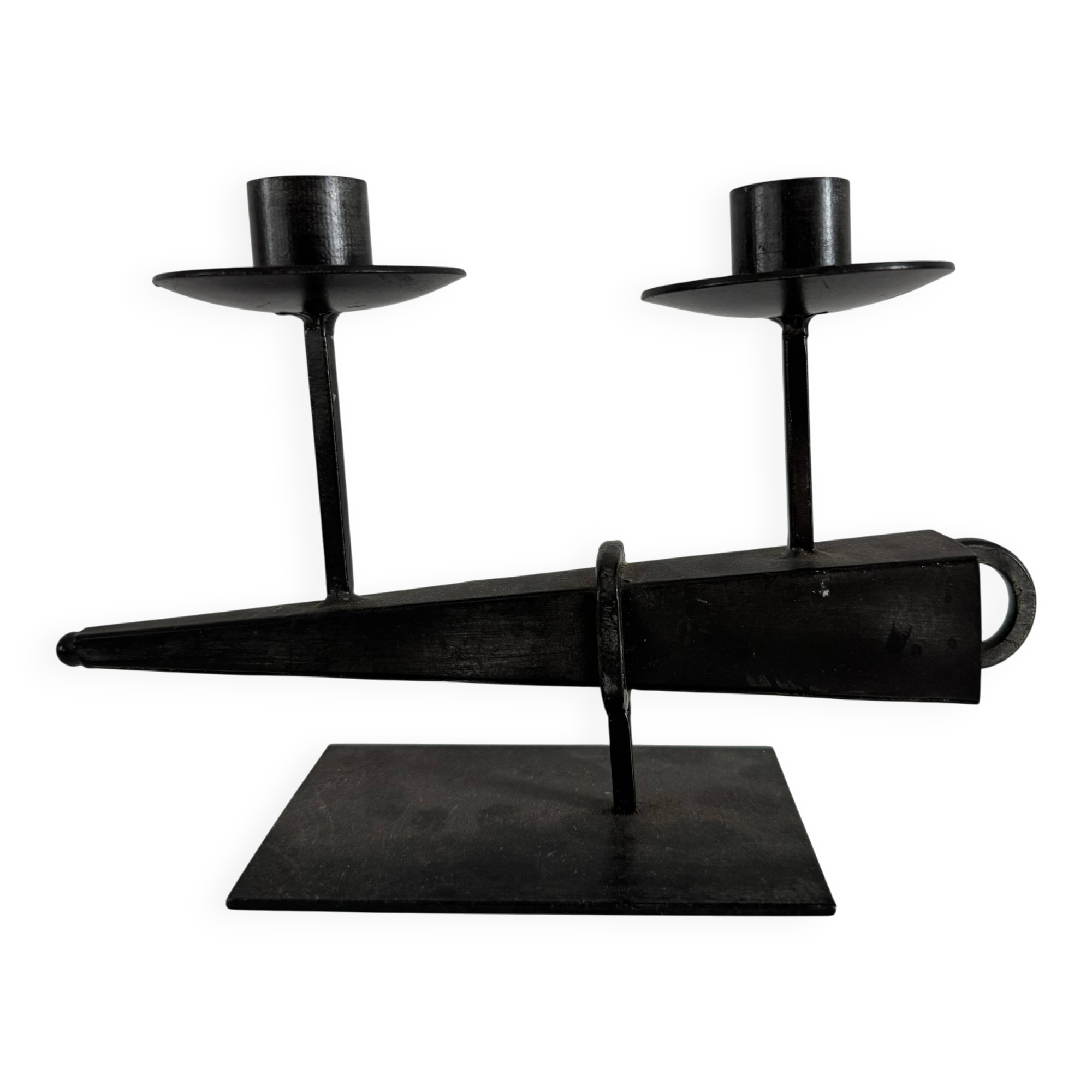 Vintage French Brualist Candelabra