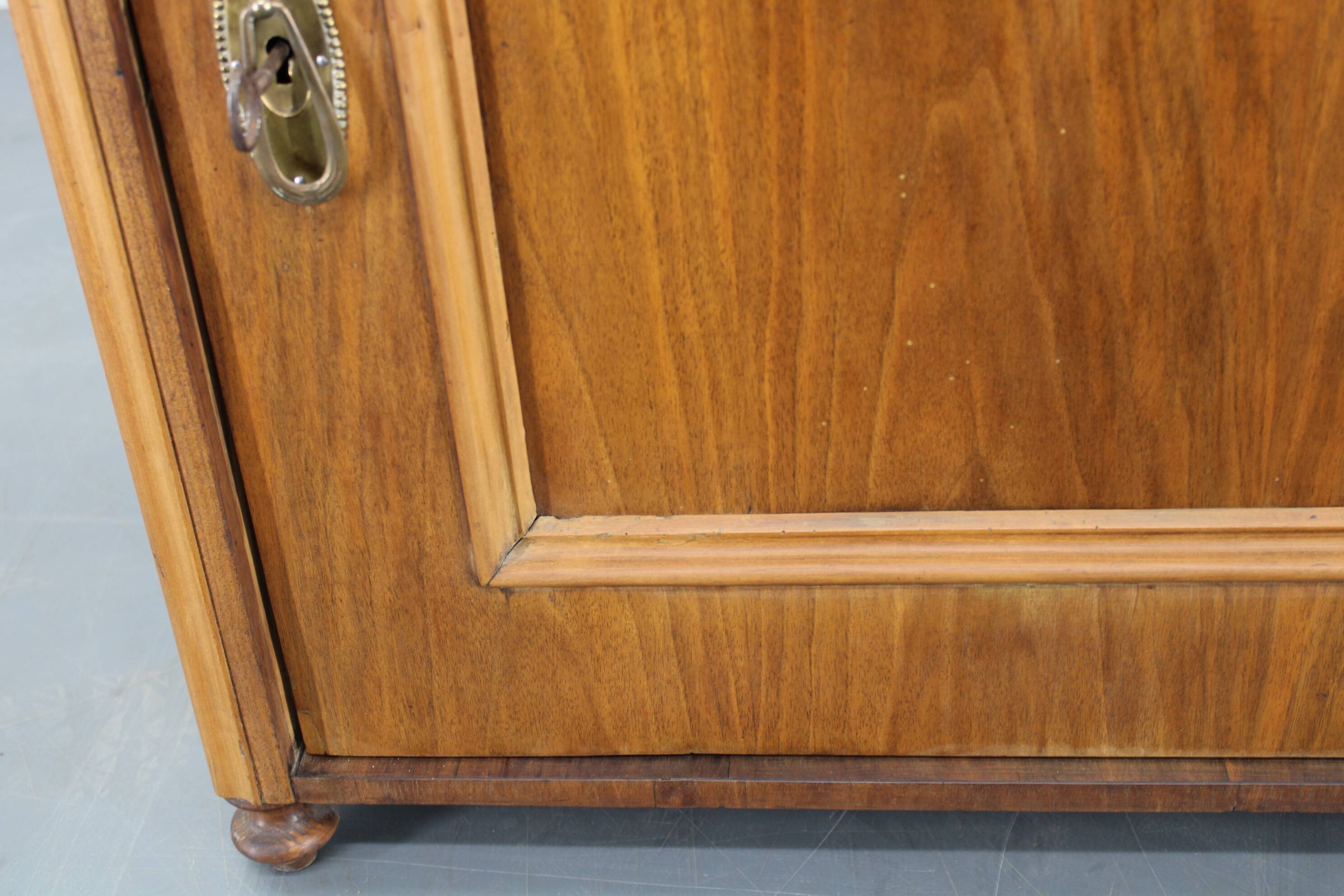 Antique Cabinet in Walnut Finish, Czechoslovakia
