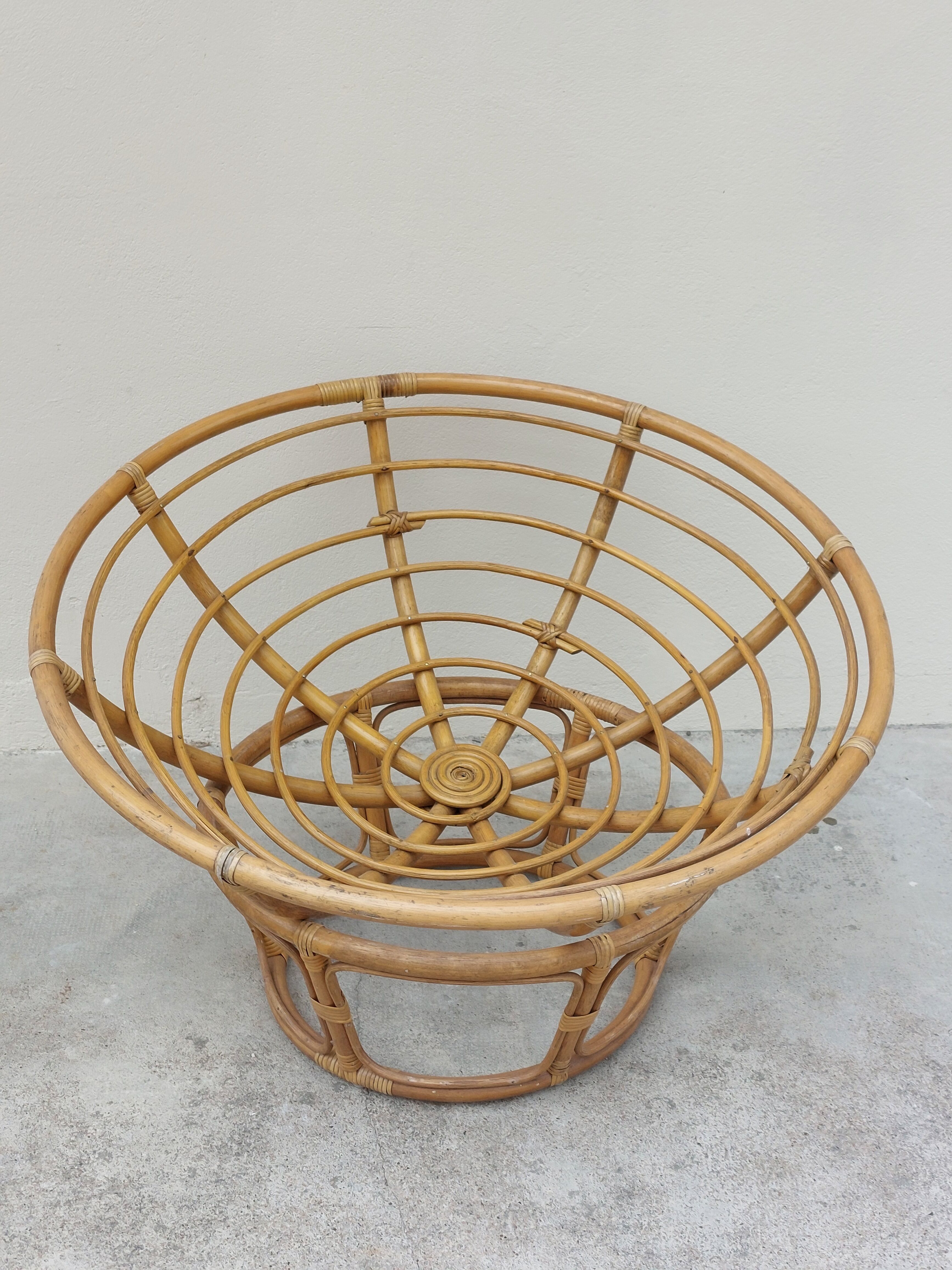 Loveuse vintage rattan armchair 1950