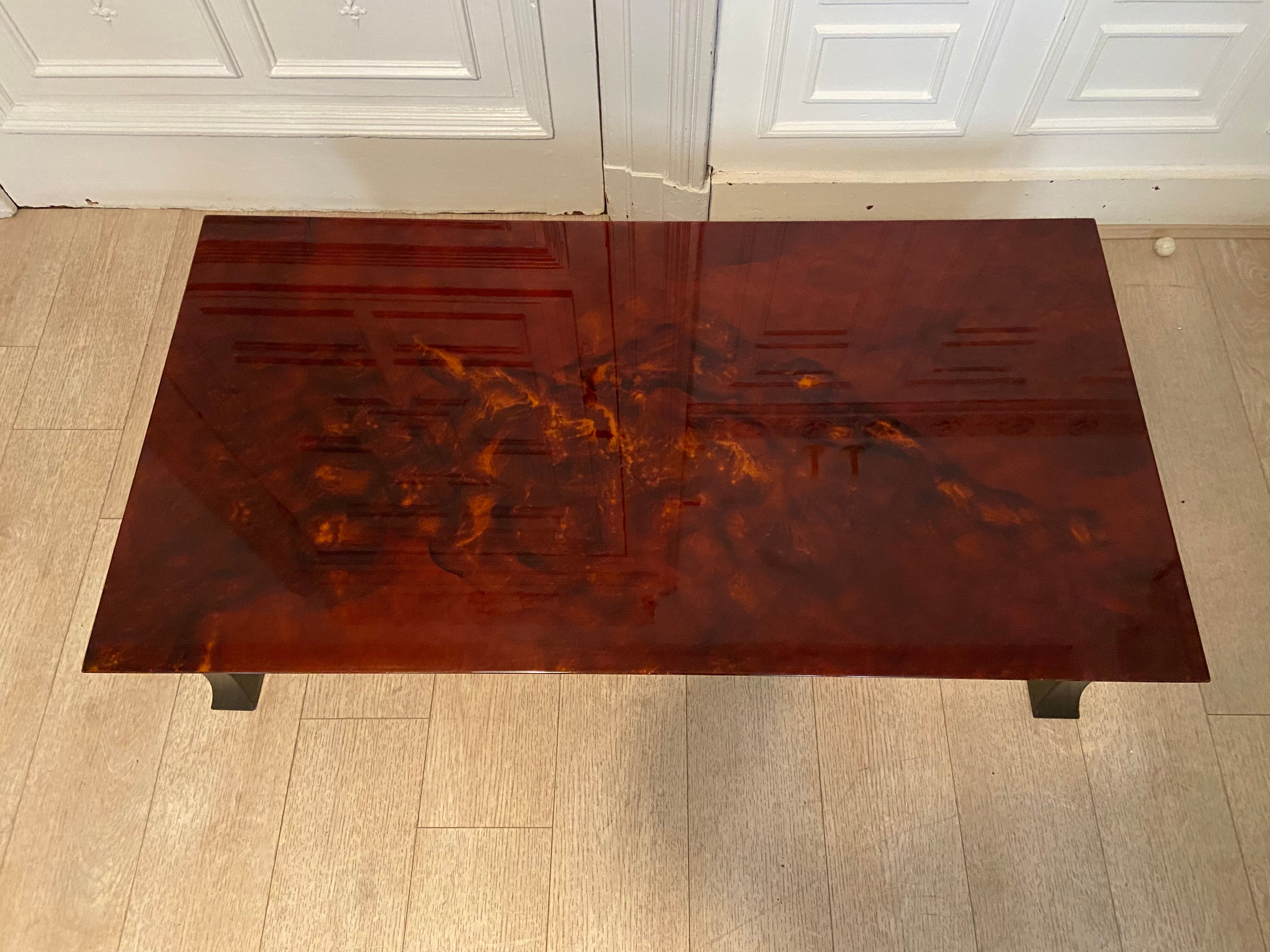 Coffee table, red and gold lacquer, 1970s