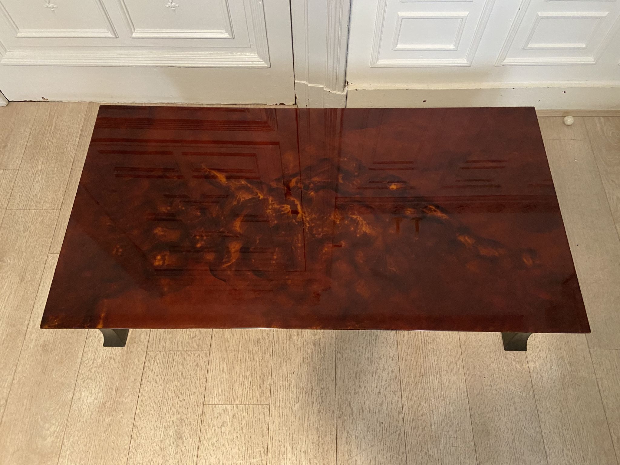 Coffee table, red and gold lacquer, 1970s