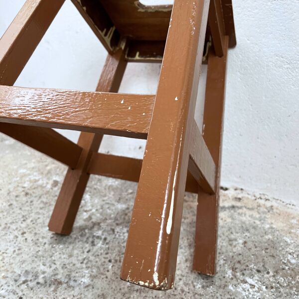 Tabouret d’atelier bois chocolat au lait