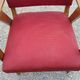 Armchair of the 50s in blond oak and red fabrics compass feet