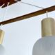 Vintage Scandinavian Pendant Light Teak Glass