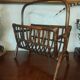 Old rattan magazine holder