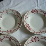 6 plates hollow earthenware vintage wolves mill