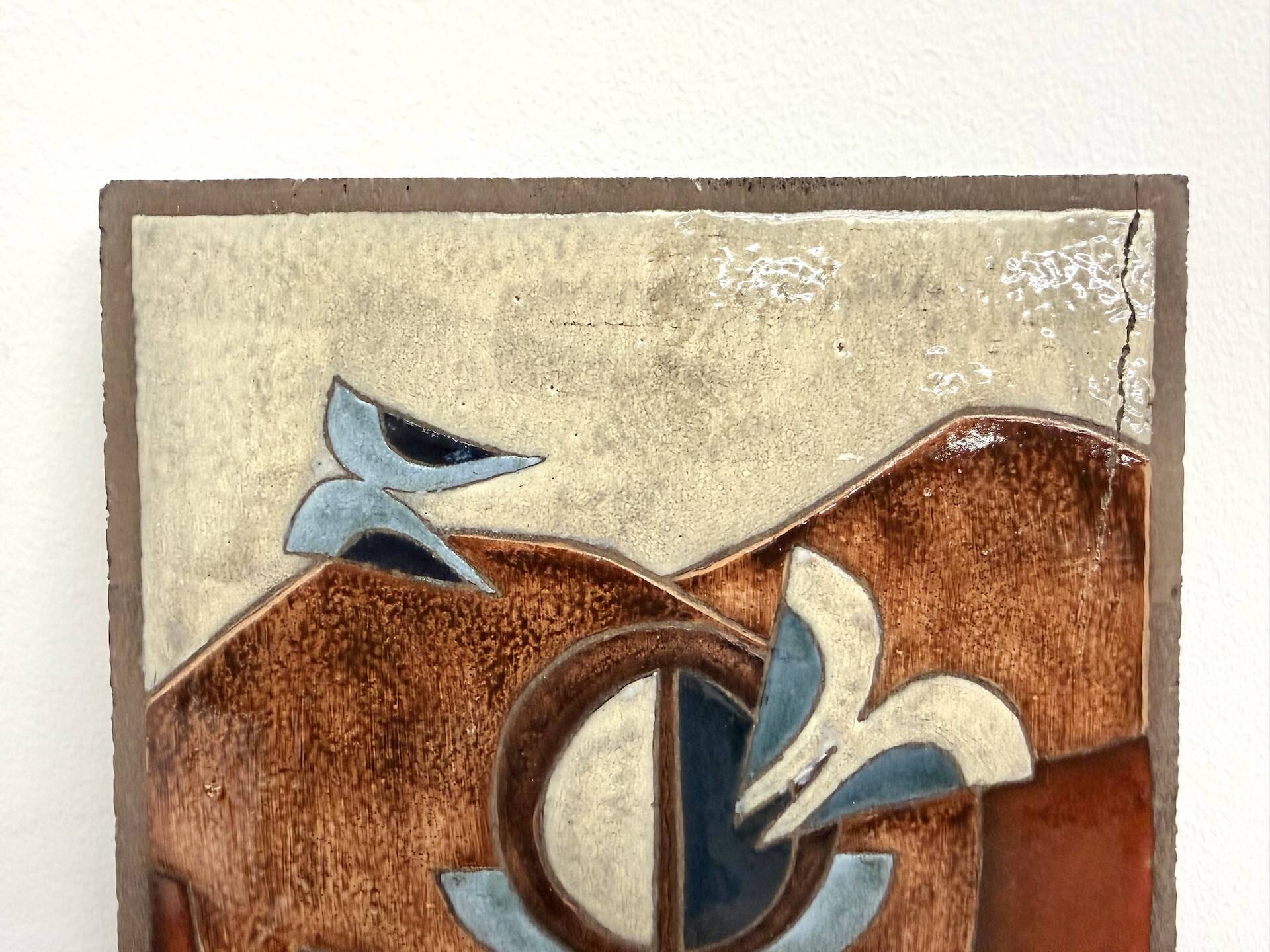 Decorative wall panel in glazed stoneware – 1970s