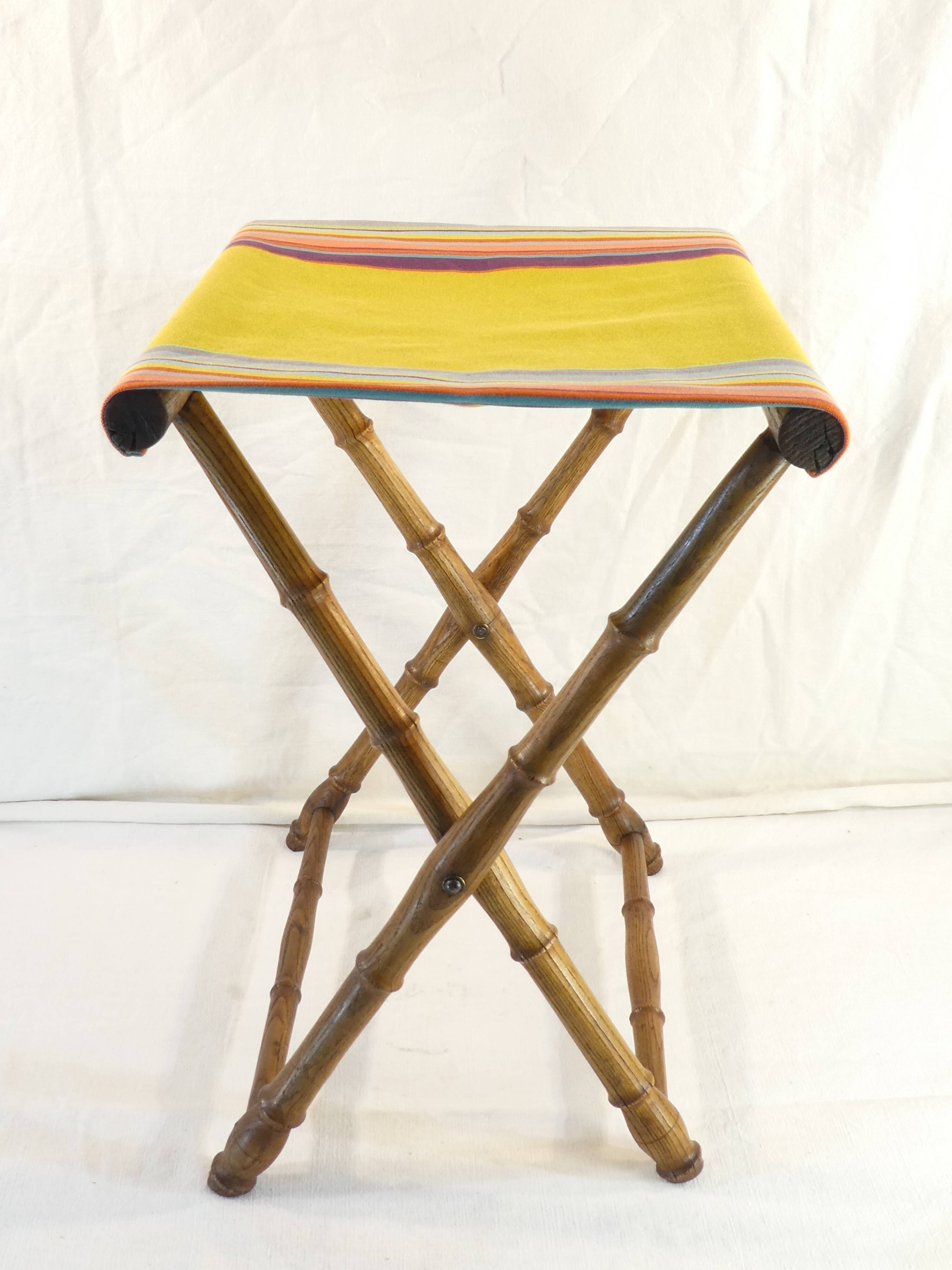 Old folding seat or foot rest picnic campsite