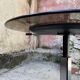 Adjustable coffee table in smoked glass, steel and stainless steel from the 70s