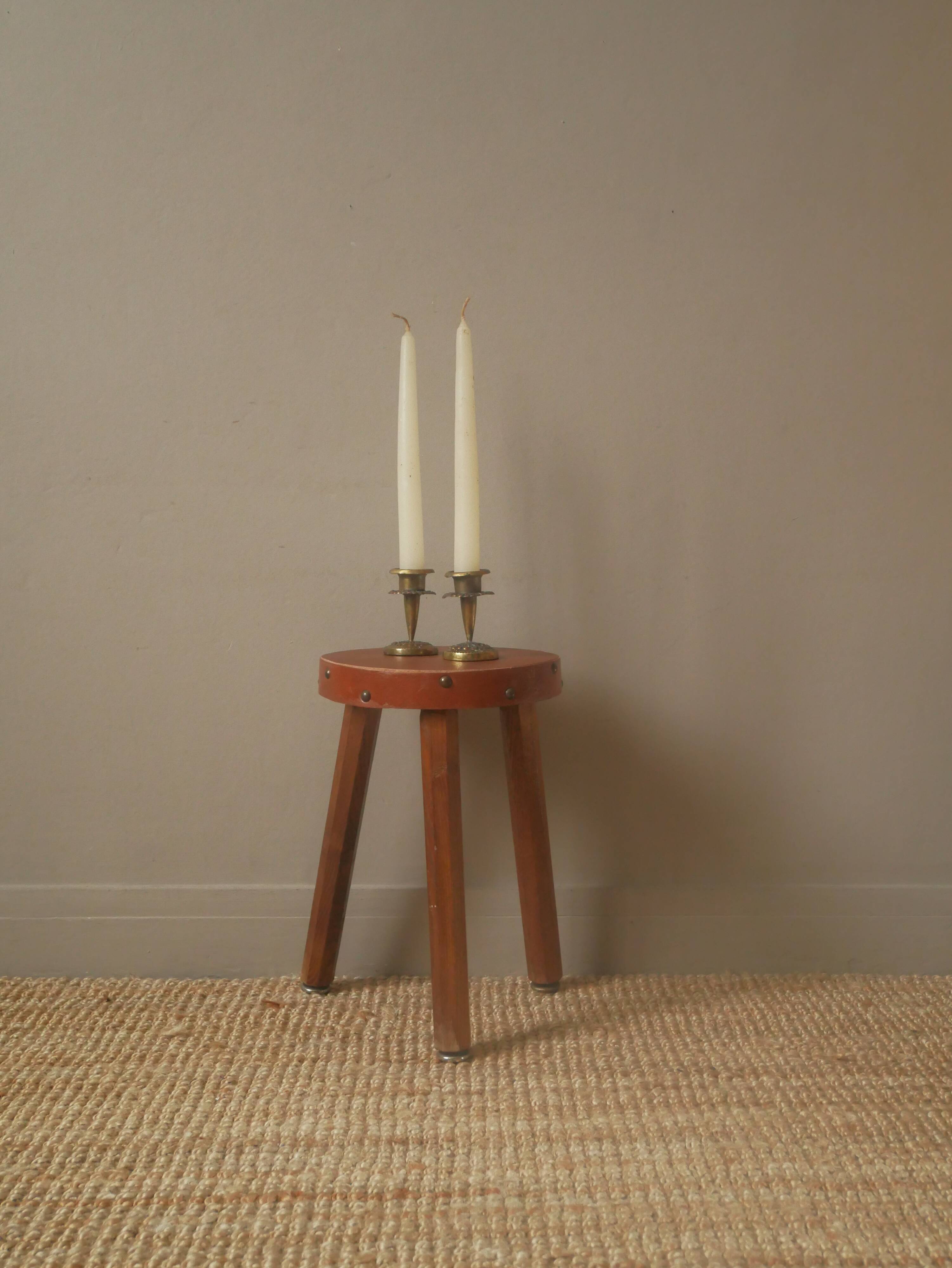 Pair of antique brass candlesticks Scandinavian country decoration gold metal candelabra candlesticks