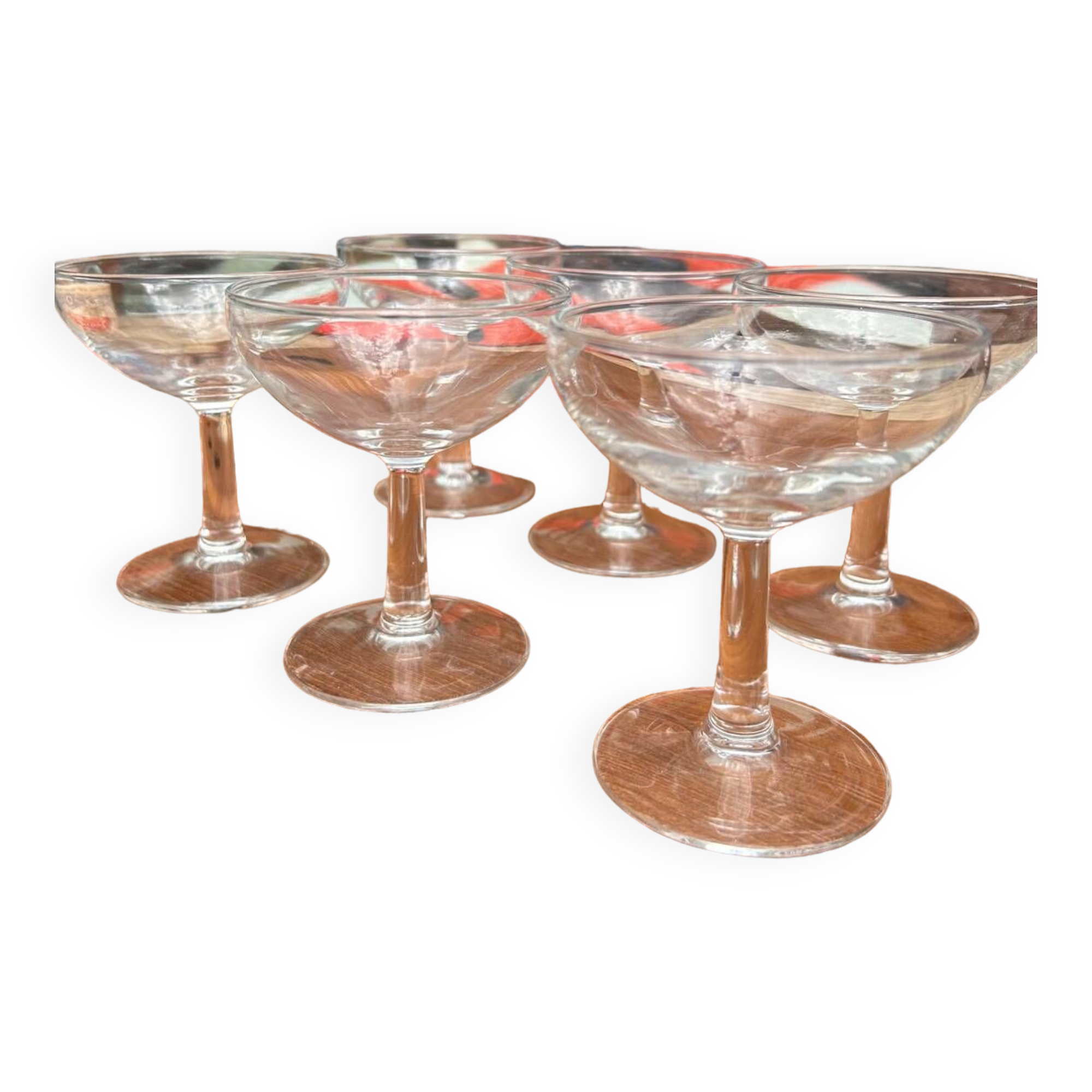 6 champagne glasses France