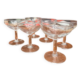 6 champagne glasses France