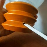 Wooden bedside lamp and opaline sphere