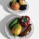Mid-Century Handcrafted Portuguese Majolica Trompe l'Oeil Fruit Plates