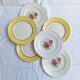 Vintage yellow and pink dinner plates
