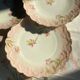Set of 5 Art Nouveau dessert plates