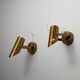 Pair of Adjustable Mid-Century Italian Brass Wall Sconces, 1970s