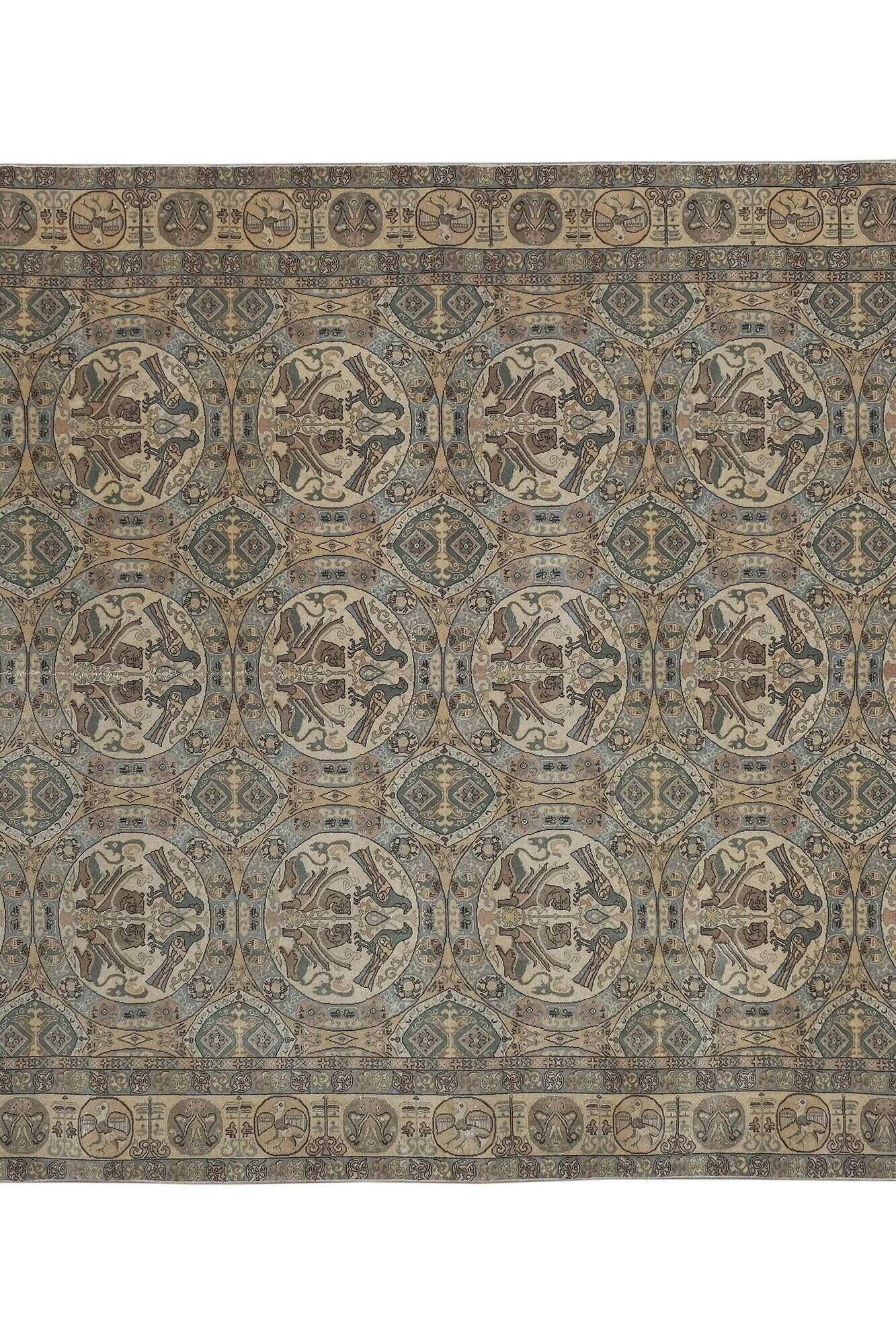 Vintage Turkish carpet handmade 194x276 cm