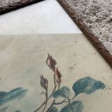 Old watercolor under glass