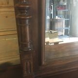 Henri II style beveled mirror in walnut
