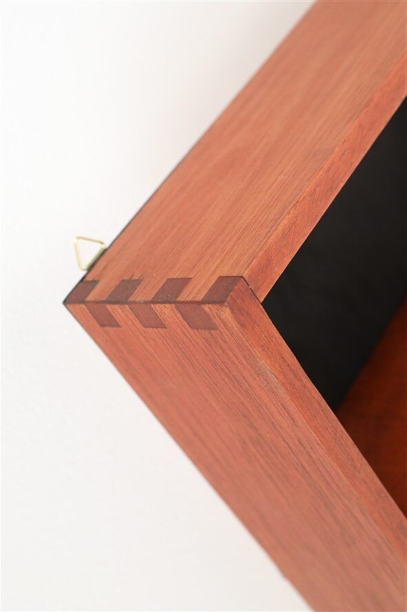 Mid-century wall shelf with mirror / 1960s / 1970s / Danish modern design / black