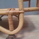 'Vallauris' rolling table in bamboo and wicker