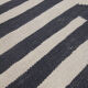 Bold Geometric Kilim Contemporary Grey Cream Wool Area Rug- 177x225cm
